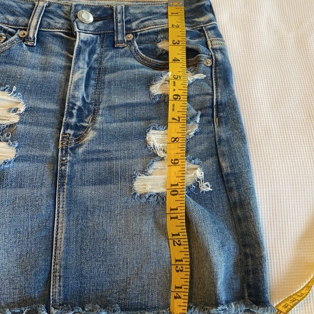 American Eagle next level stretch X jeans skirt 2 - Picture 5 of 12